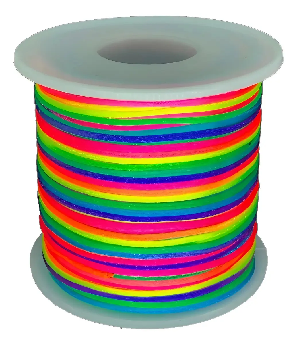 Cordão De Seda Cetim E-NVK 1mm Colorido Rolo 100m Artesanato Confecção