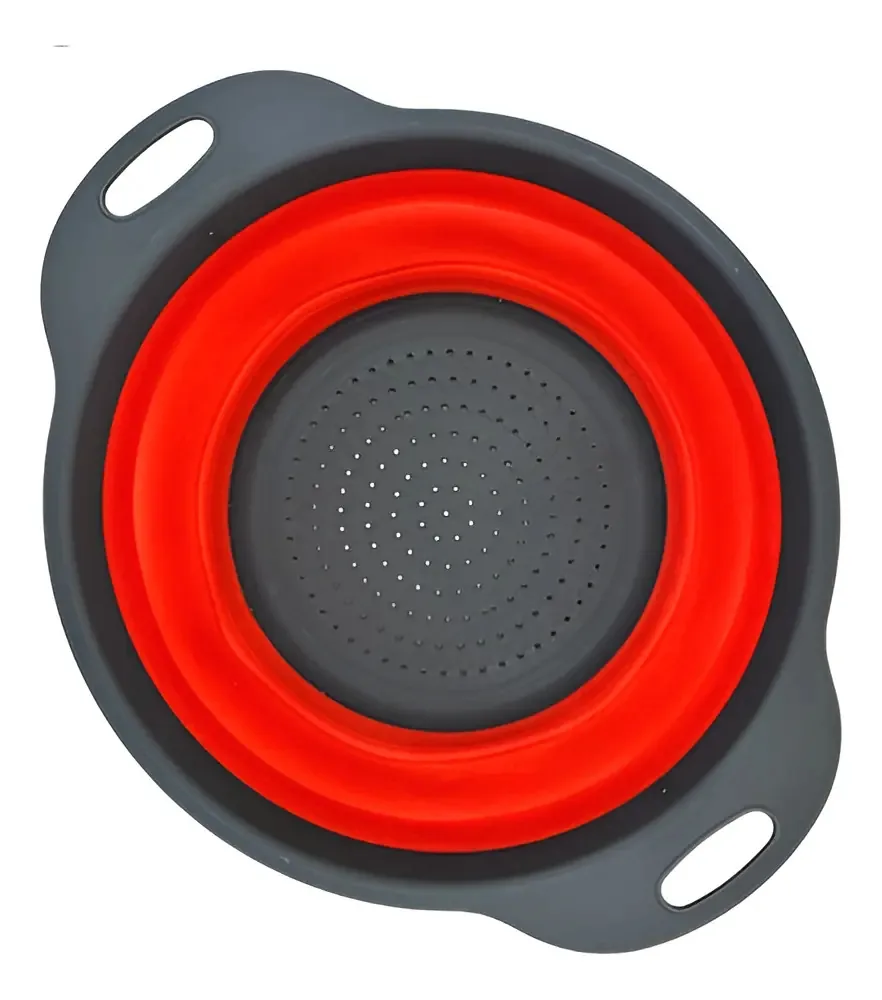 Bacia Retratil Silicone Escorredor 30cm Limpeza E Alimento Cor Vermelho