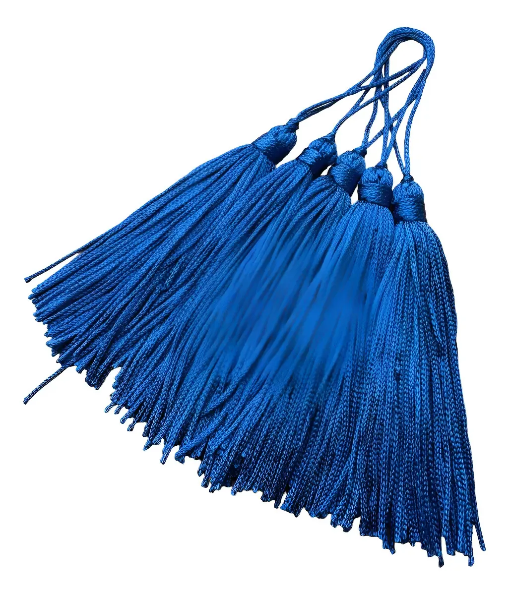 Franjas De Seda Pingente Tassel Azul Claro 25 Unidades Cor Azul-escuro