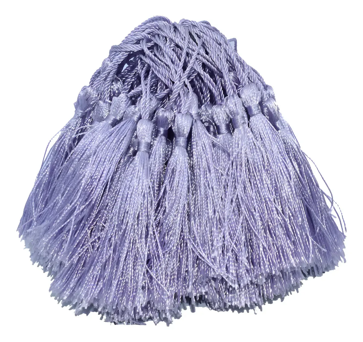 Franja Tassel de Poliéster Lilás com Pompons para Artesanato