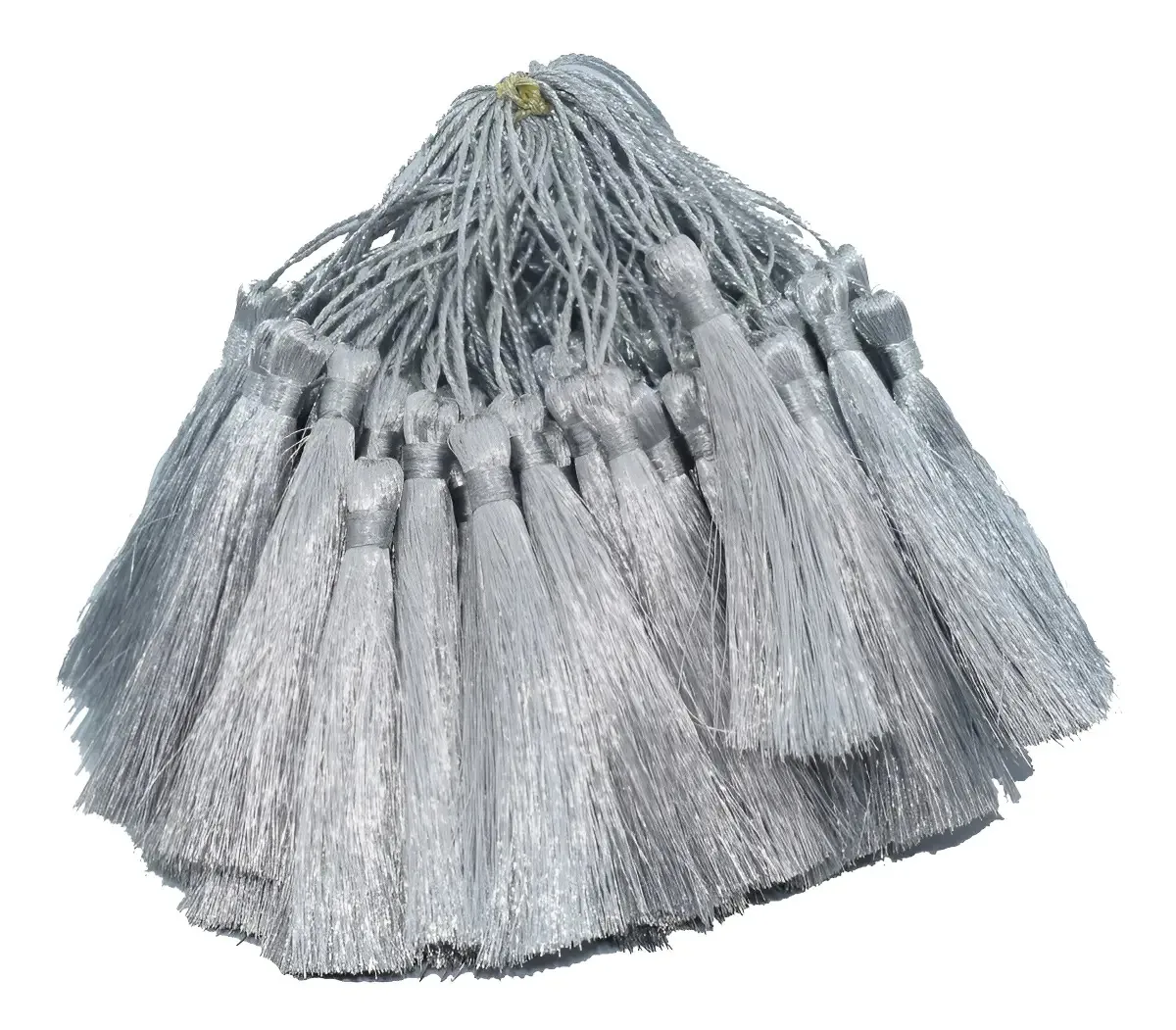 Franjas De Seda Pingente Tassel Azul Claro 25 Unidades Cor Prata