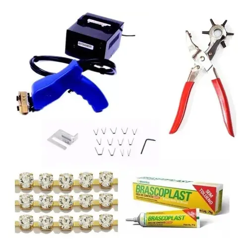 Frisador Chinelos Mafrisa Alicate Strass Kit Completo Cor Azul