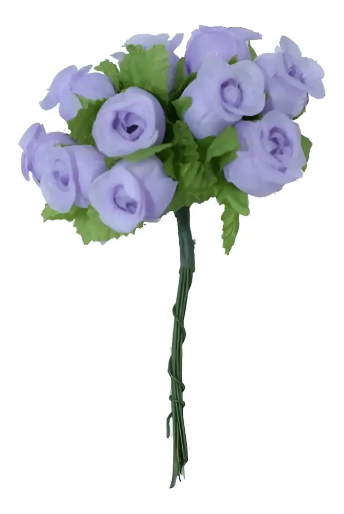 Flores De Cetim Mini Rosas Vermelha E-NVK 1,5cm 144 Unidades Decoração