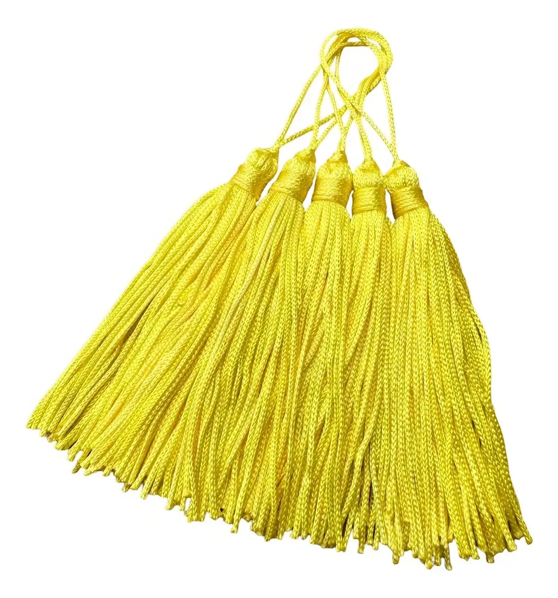 Franjas De Seda Tassel Pacote Com 100 Unidades Lembrancinhas Cor Amarelo