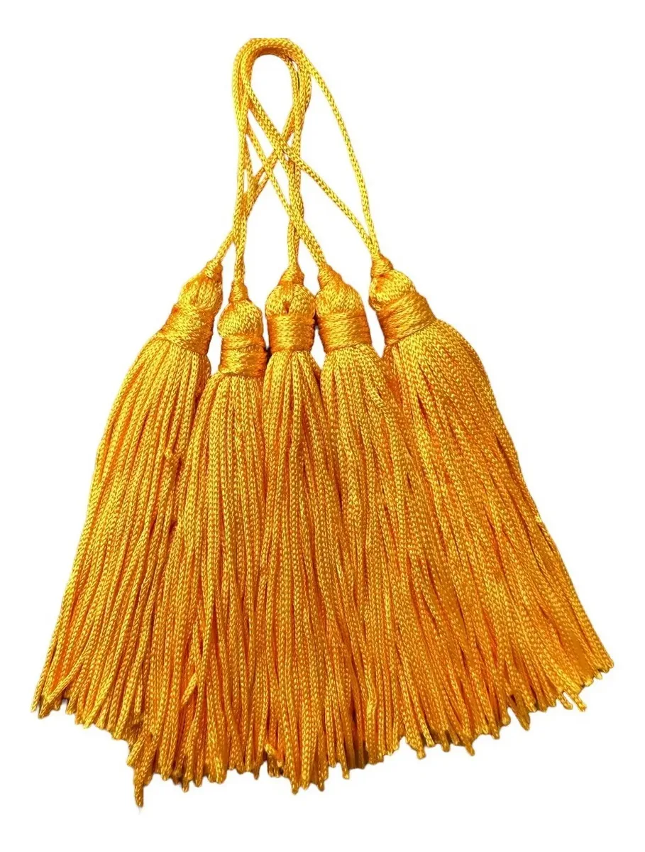 Franjas De Seda Tassel Pacote Com 100 Unidades Lembrancinhas Cor Amarelo Ouro