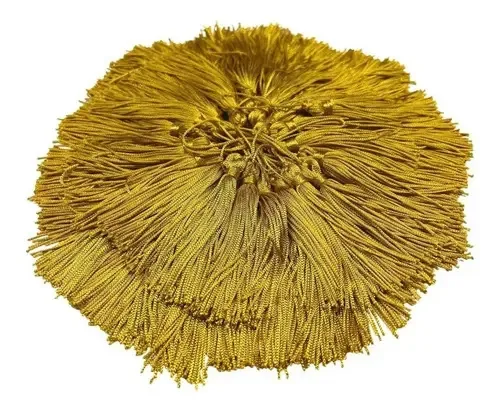 Franjas De Seda Pingentes Tassel Branca 25 Unidades Cor Dourada