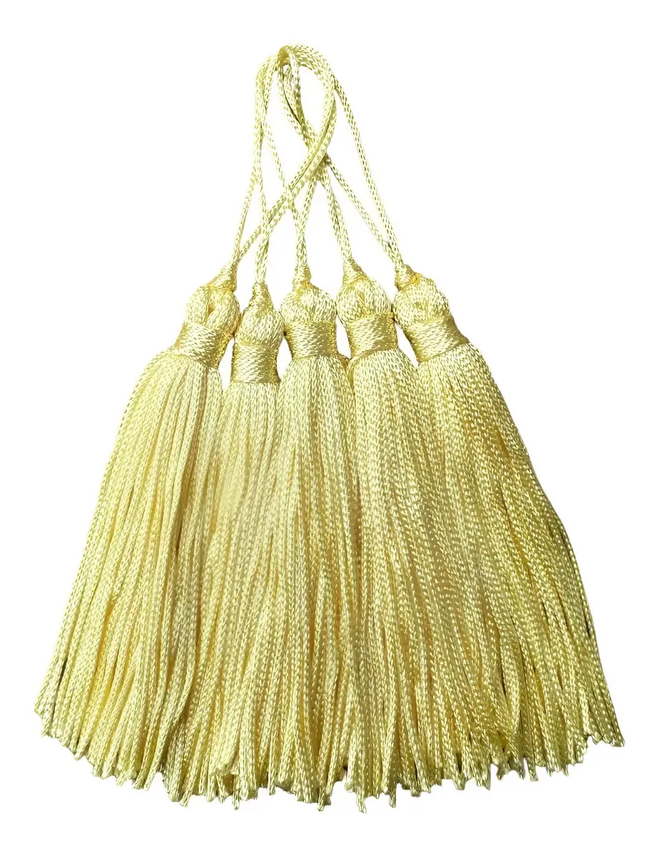 Franjas De Seda Pingentes Tassel Branca 25 Unidades Cor Amarelo Bebê