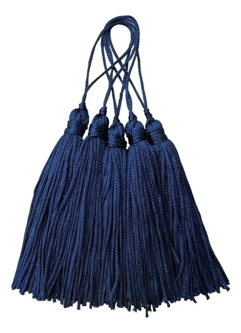 Franjas De Seda Pingentes Tassel Branca 25 Unidades Cor Azul-petróleo
