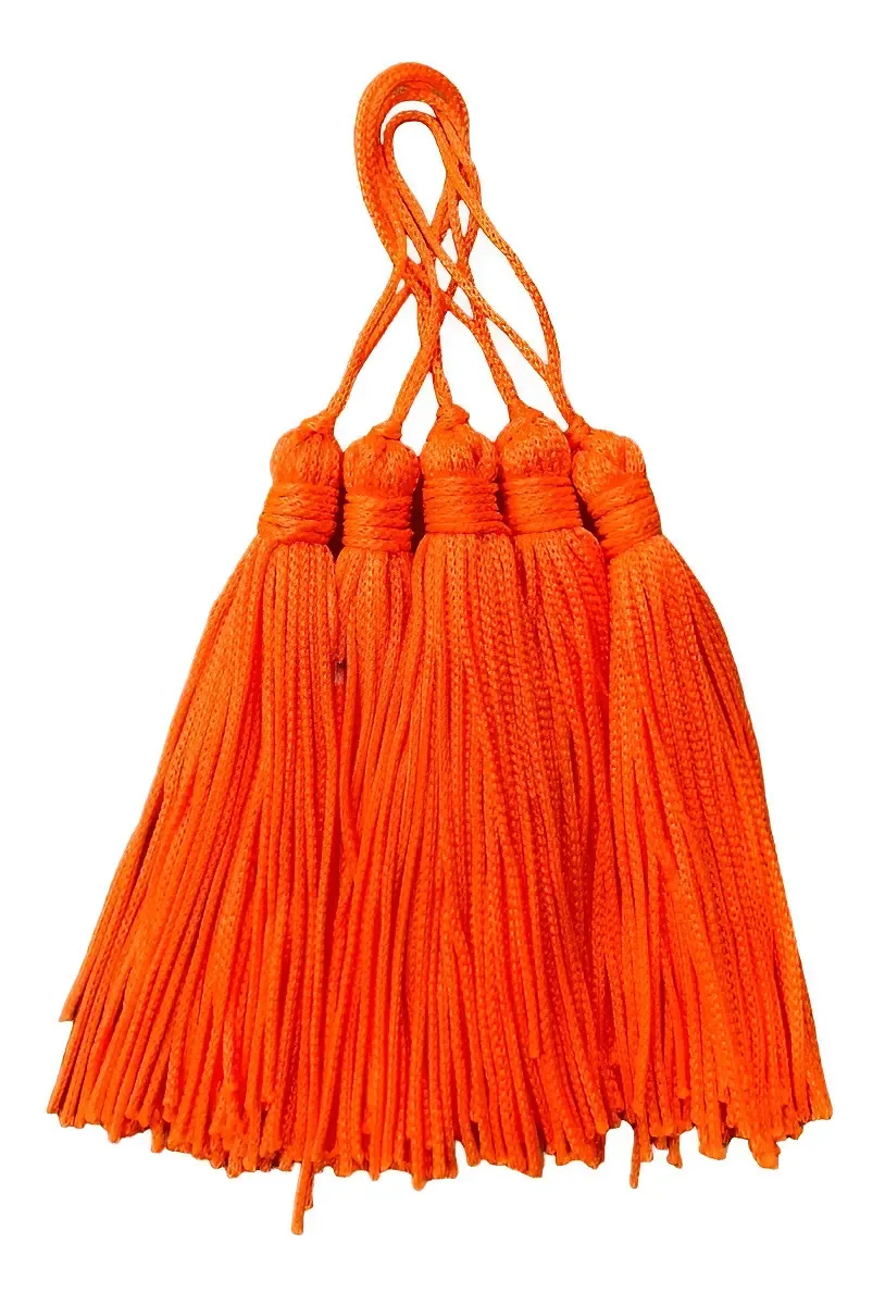 Franjas De Seda Pingentes Tassel Branca 25 Unidades Cor Laranja