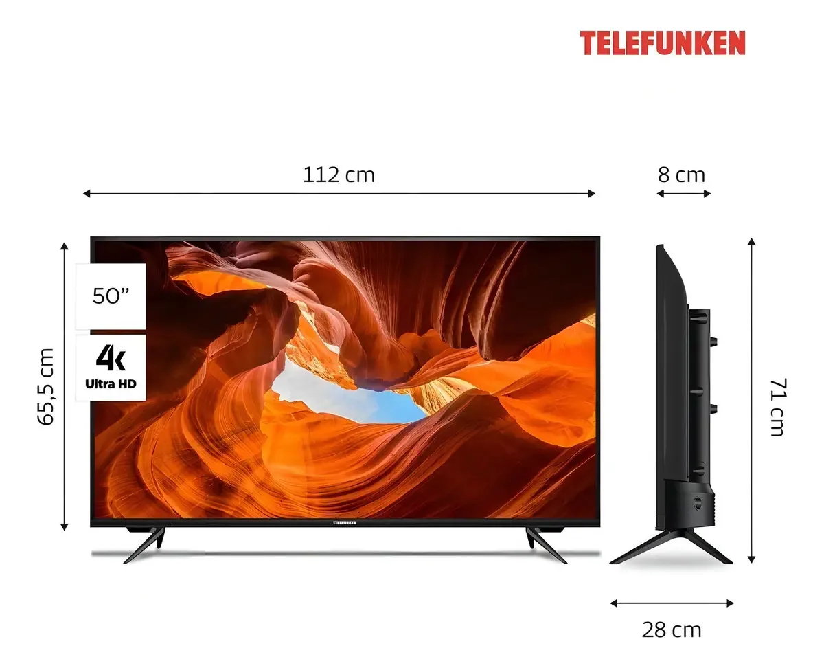 Smart TV Telefunken 50 4k Tk5022 Sintonizador Digital