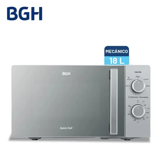Micro-ondas BGH B118MS25 silver 18L Excelente (Recondicionado)