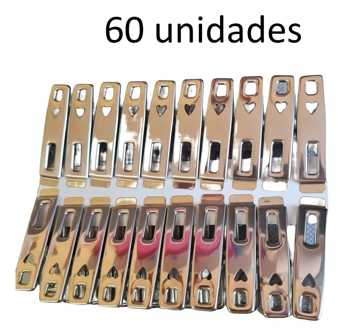 60 Pçs De Prendedores De Roupa Aço Inox Resistente