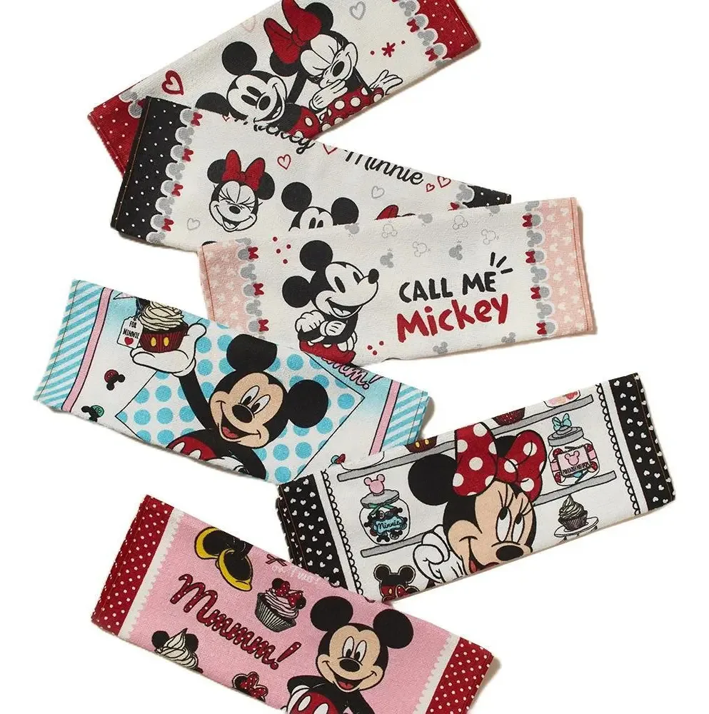 Kit 5 Panos De Copa Atoalhado Mickey E Minnie Premium