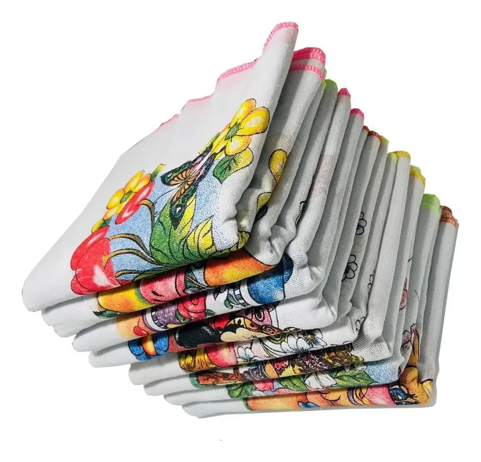 Kit 50 Panos De Prato Cozinha Copa Estampado Premium Festone