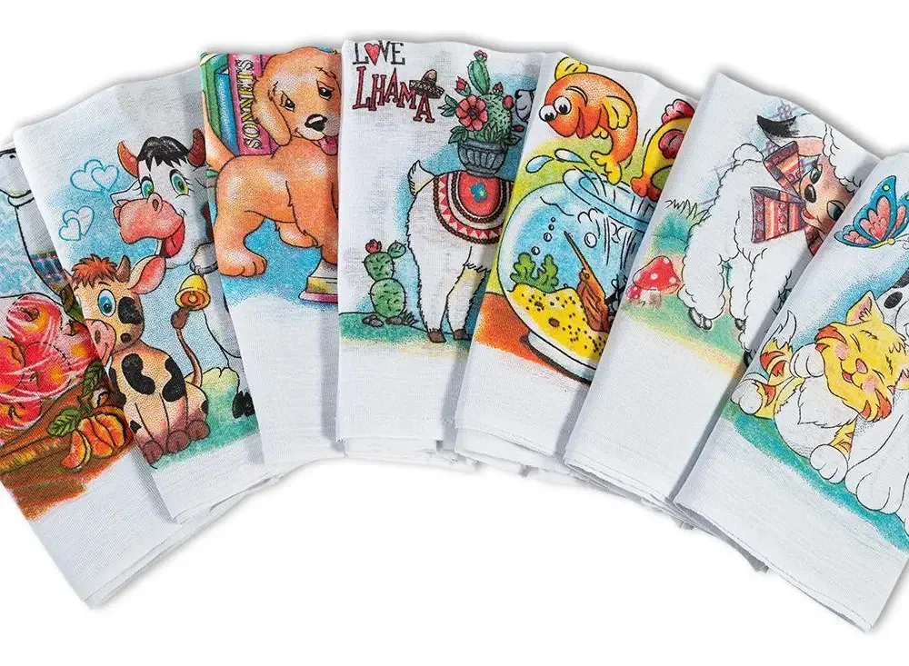 Kit 10 Panos De Prato Estampado Sortidos Bainha Color