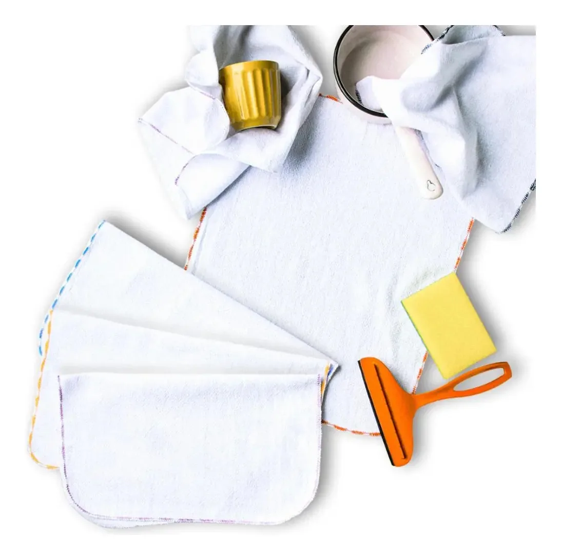 Kit 5 Panos De Pia Pé De Galinha Cozinha Limpeza Premium