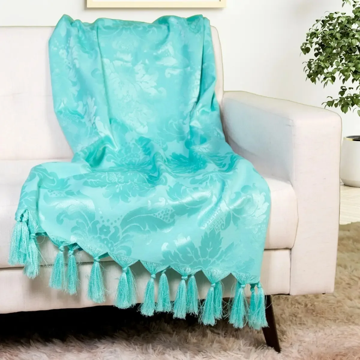 Xale Manta Sofá Gigante Jacquard 1,80mx2,80 Retrátil Desenho Tifany