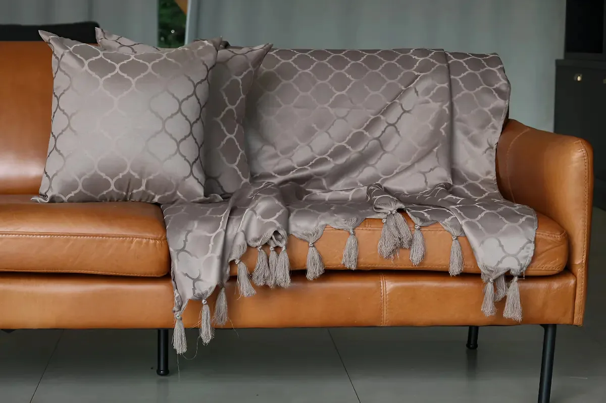 Xale Manta Sofá Gigante Jacquard 1,80mx2,80 Retrátil Desenho Avelâ
