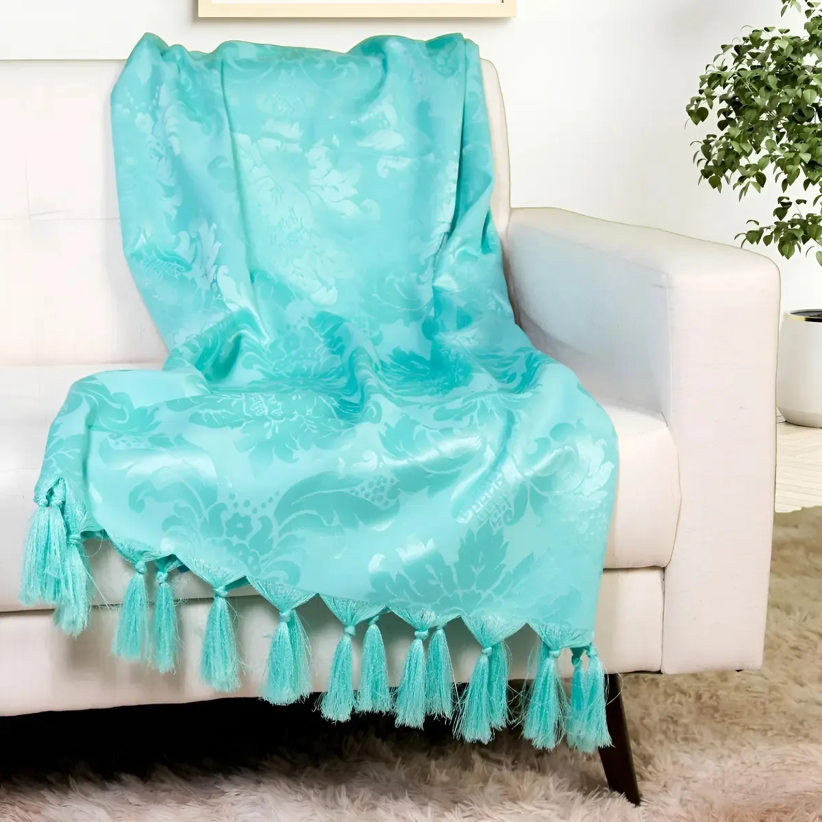 Xale Manta Sofá Jacquard Geometrico 2,50cmx2,80cm Desenho Tifany