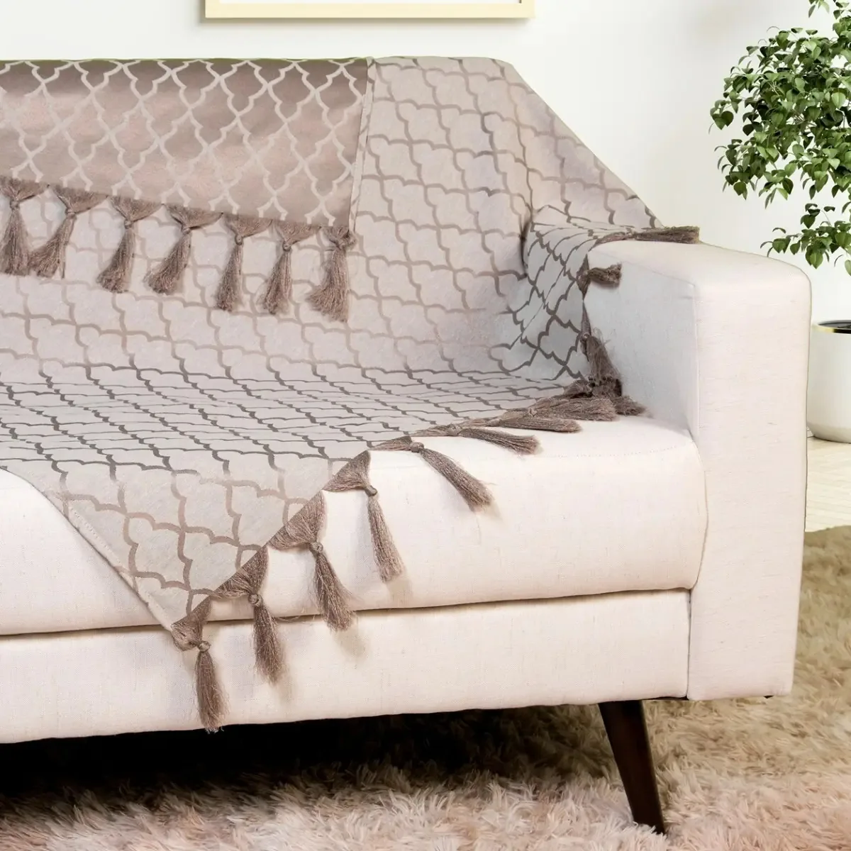 Xale Manta Sofá Jacquard Geometrico 1,80mx1,40m 2 Cap Cor Preto-off Desenho Cinza-quente