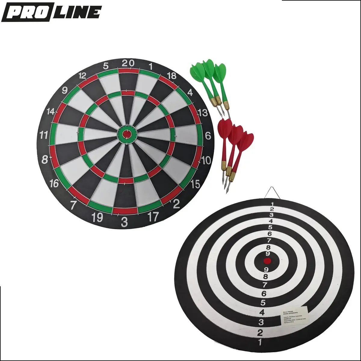 Conjunto de jogos de dardos reversíveis + 6 dardos de prolina