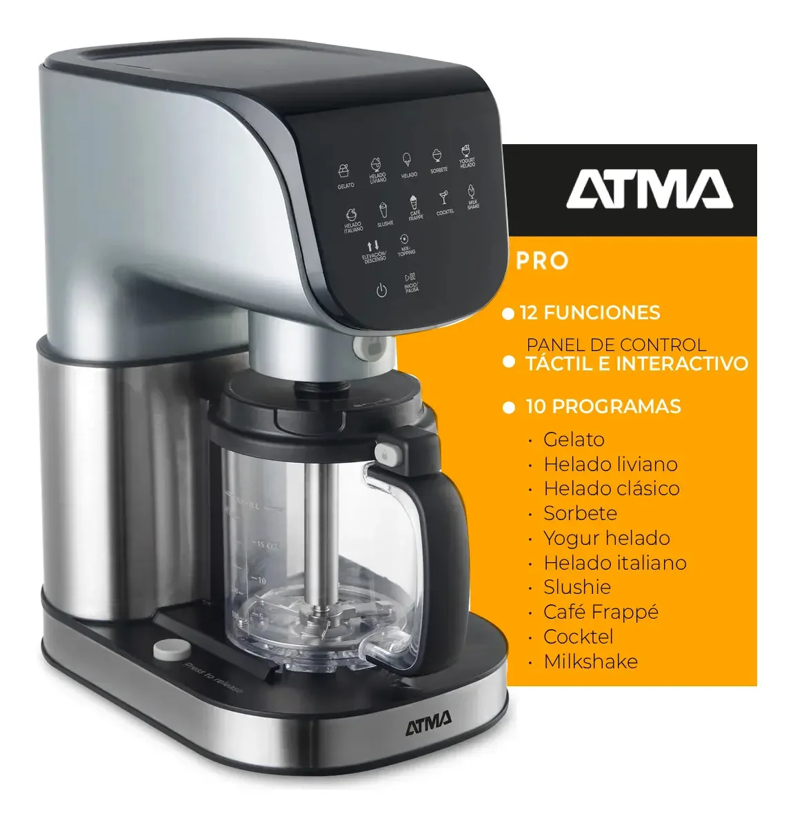 Máquina de sorvete de aço inoxidável Atma ICMAT1010N de 10 programas