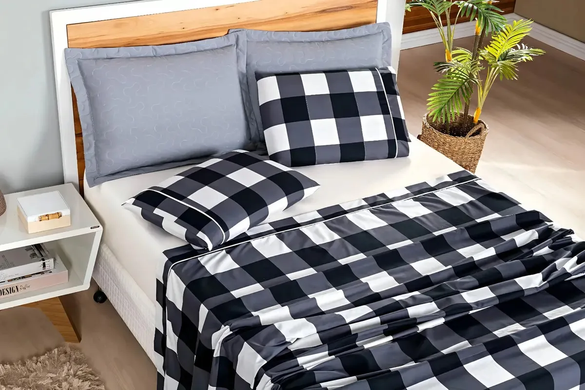 Jogo Cama Casal Super King Box Dolce Vita 4 Pecas Preto