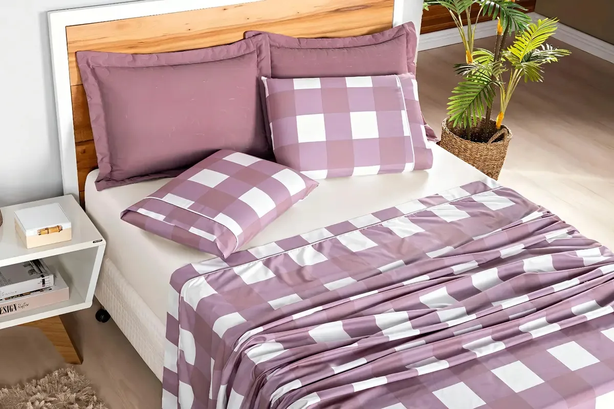 Jogo Cama Solteiro Dolce Vita Micro Percal 200 Fios Toque