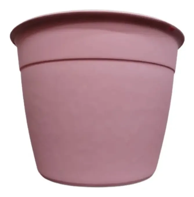 Pote Simil, plástico redondo nº 12 x 5 unidades, cor: rosa claro, Simil