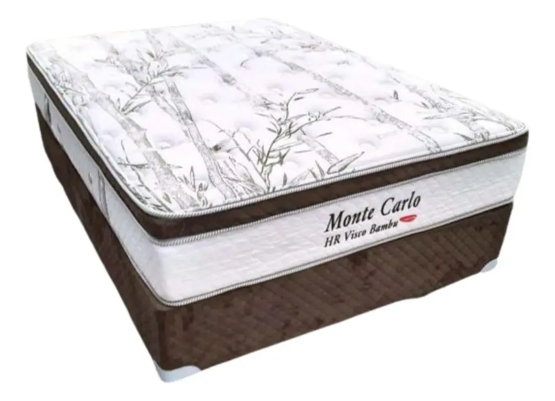 Conjunto Cama Box E Colchão Casal Molas Ensacadas