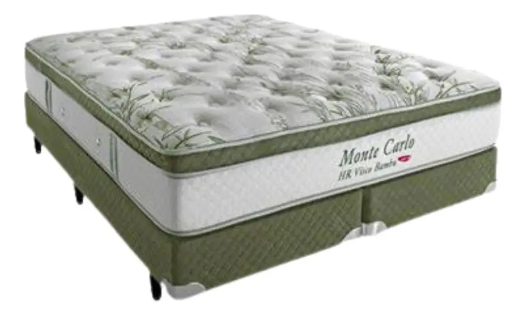Conjunto Cama Box E Colchão King Molas Ensacadas