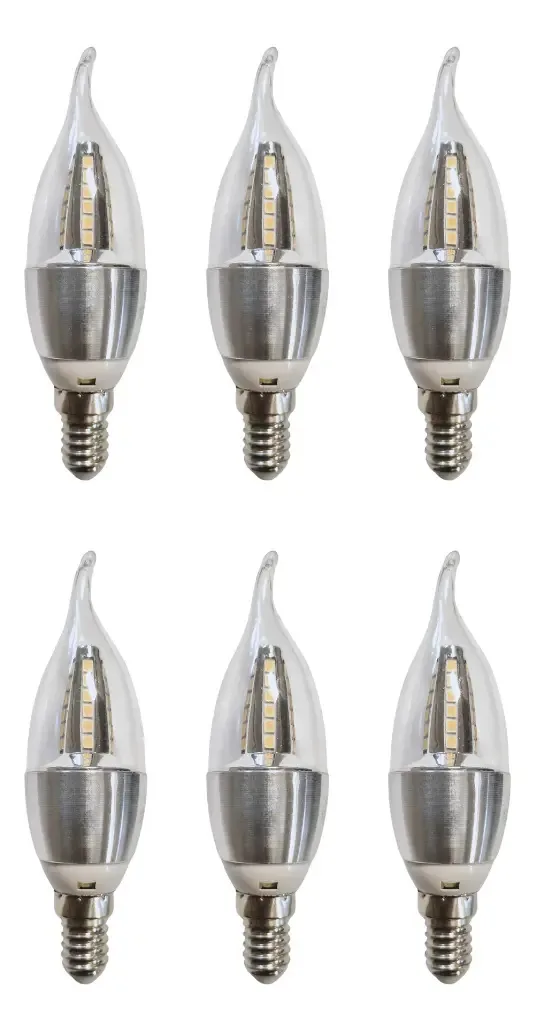 Kit 6 Lâmpadas Vela Led E14 4w 3000k