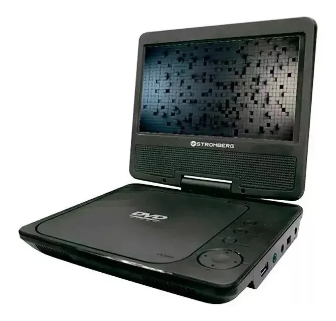 Leitor de DVD MP3 portátil Stromberg Dvdp-733 USB 7 pol. Cor preta