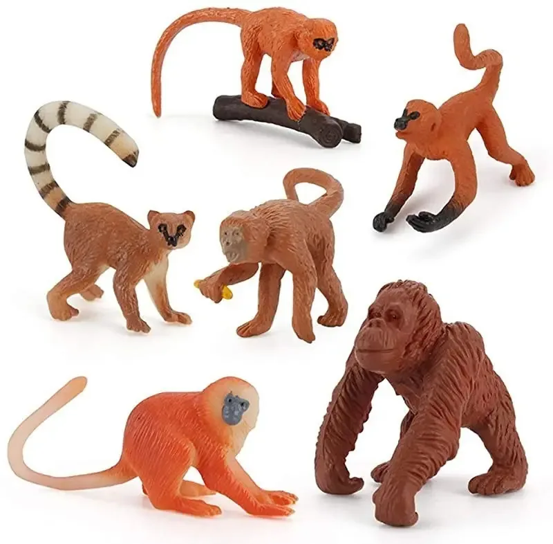 Figuras de animais da selva Toy X6 Monkeys