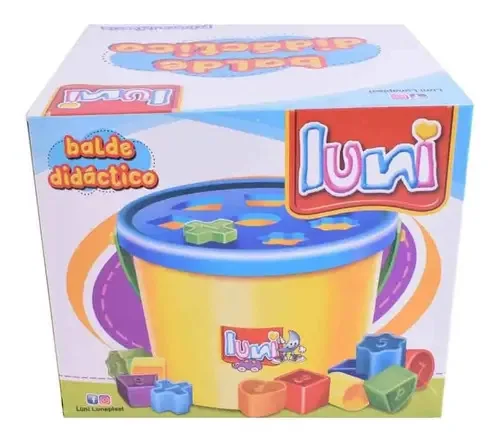 Blocos de baldes educacionais Luni de 18 peças
