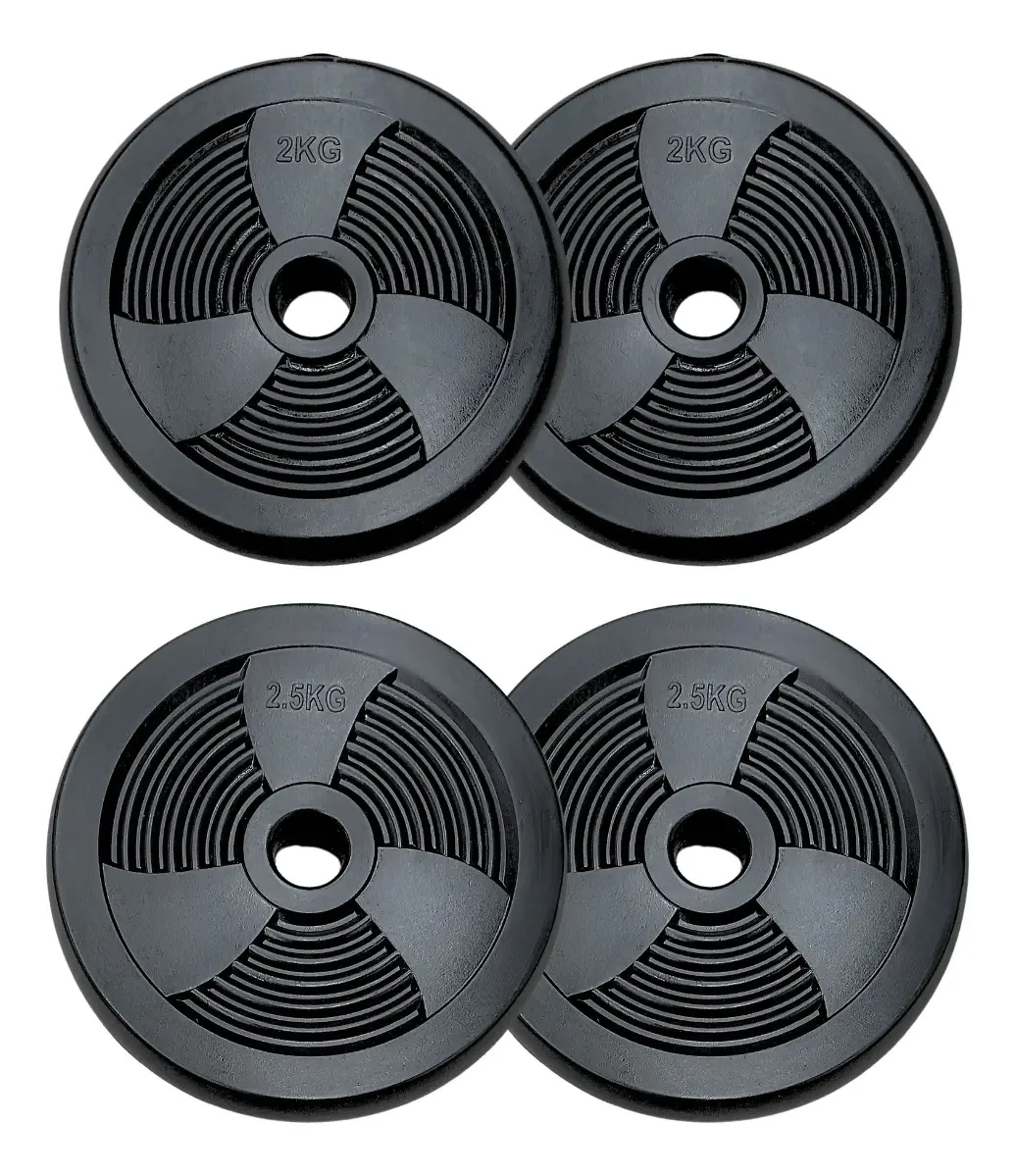 2 Pares De Anilhas 2kg E 2,5kg P/ Halteres Barra Musculação