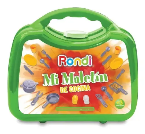 Estojo de brinquedos Rondi My Briefcase com acessórios coloridos de cozinha