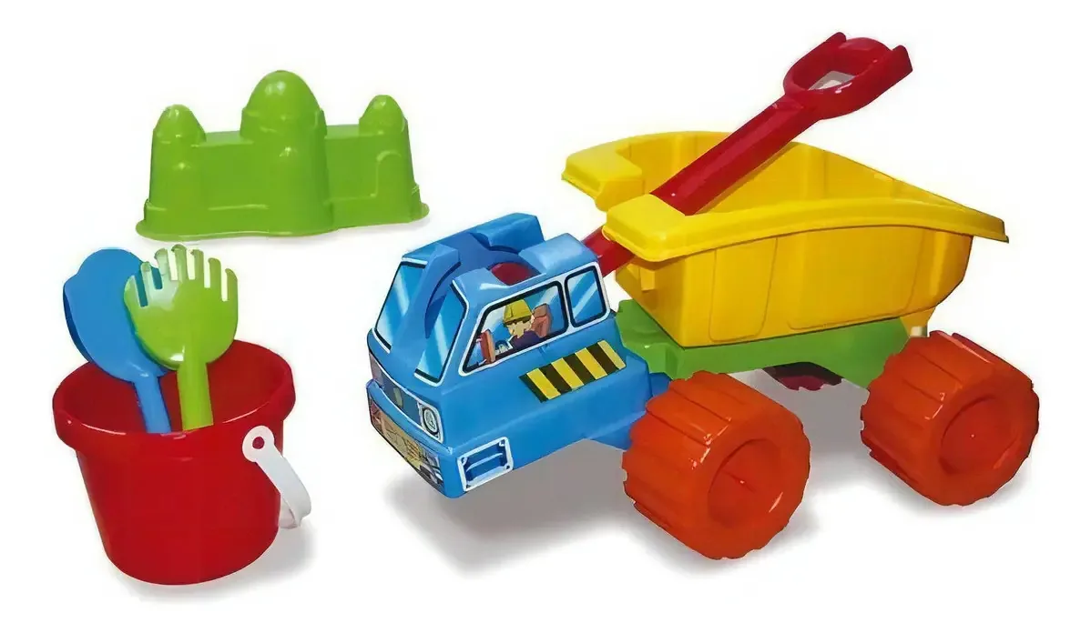 Caminhão de pá Rondi com balde de praia e molde 3D 6207
