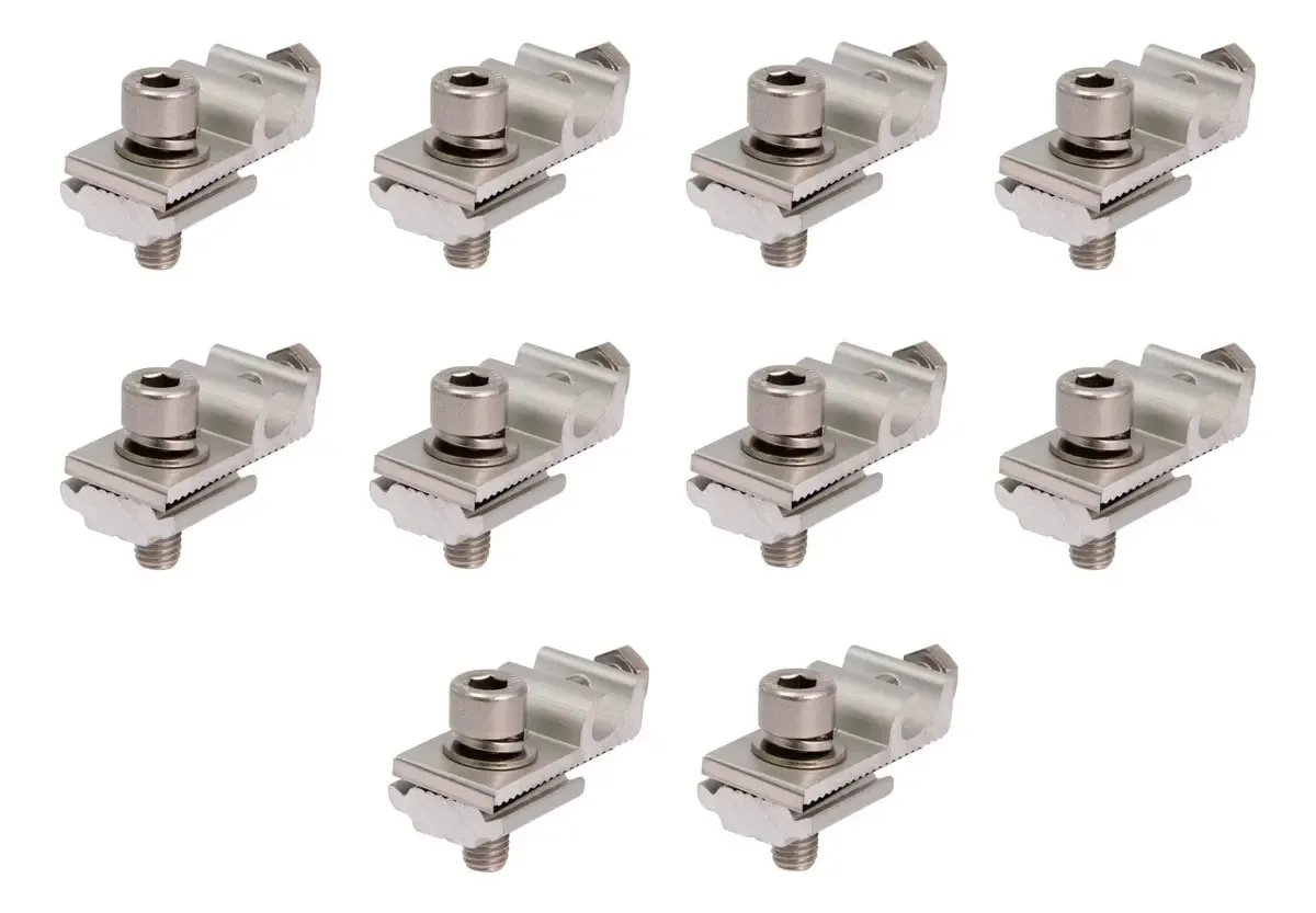 Conector Grampo Para Aterramento Em Energia Solar - 10 Peças