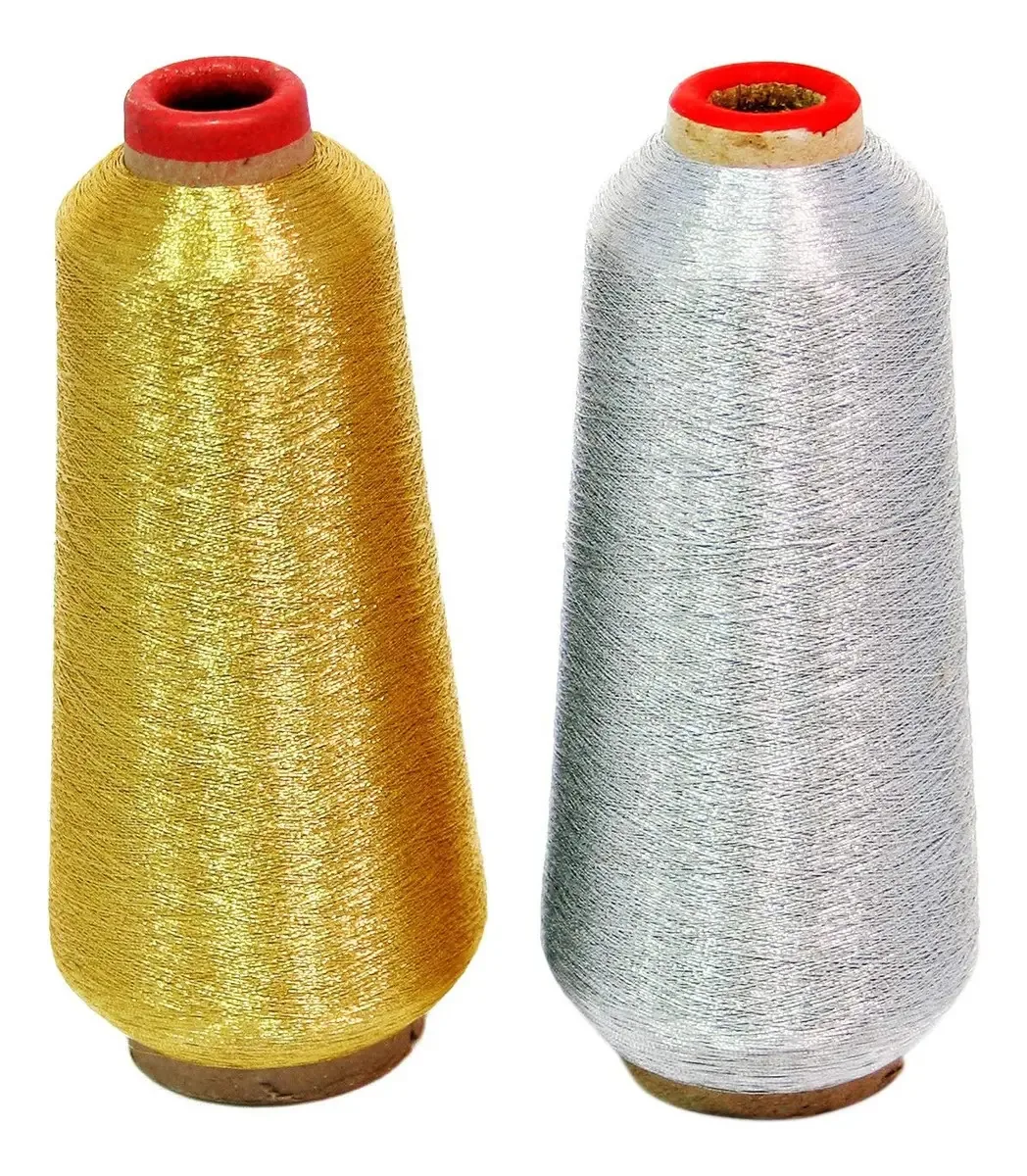 Fios metálicos Threadnanny para bordado à máquina em ouro. Cor: Preto