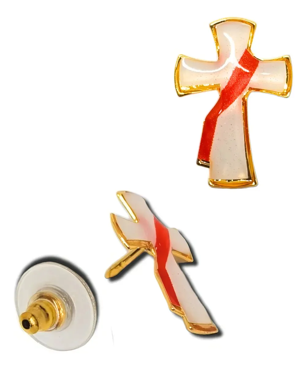 Broche Cruz Diaconal Para Diáconos Botom Crucifixo Dourado