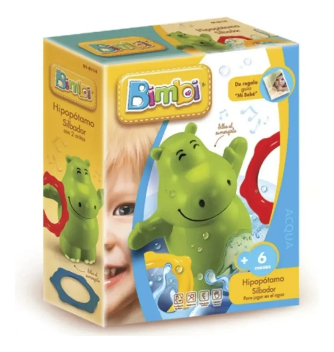 Hippopotamus Whistler com 2 anéis para água Bimbi
