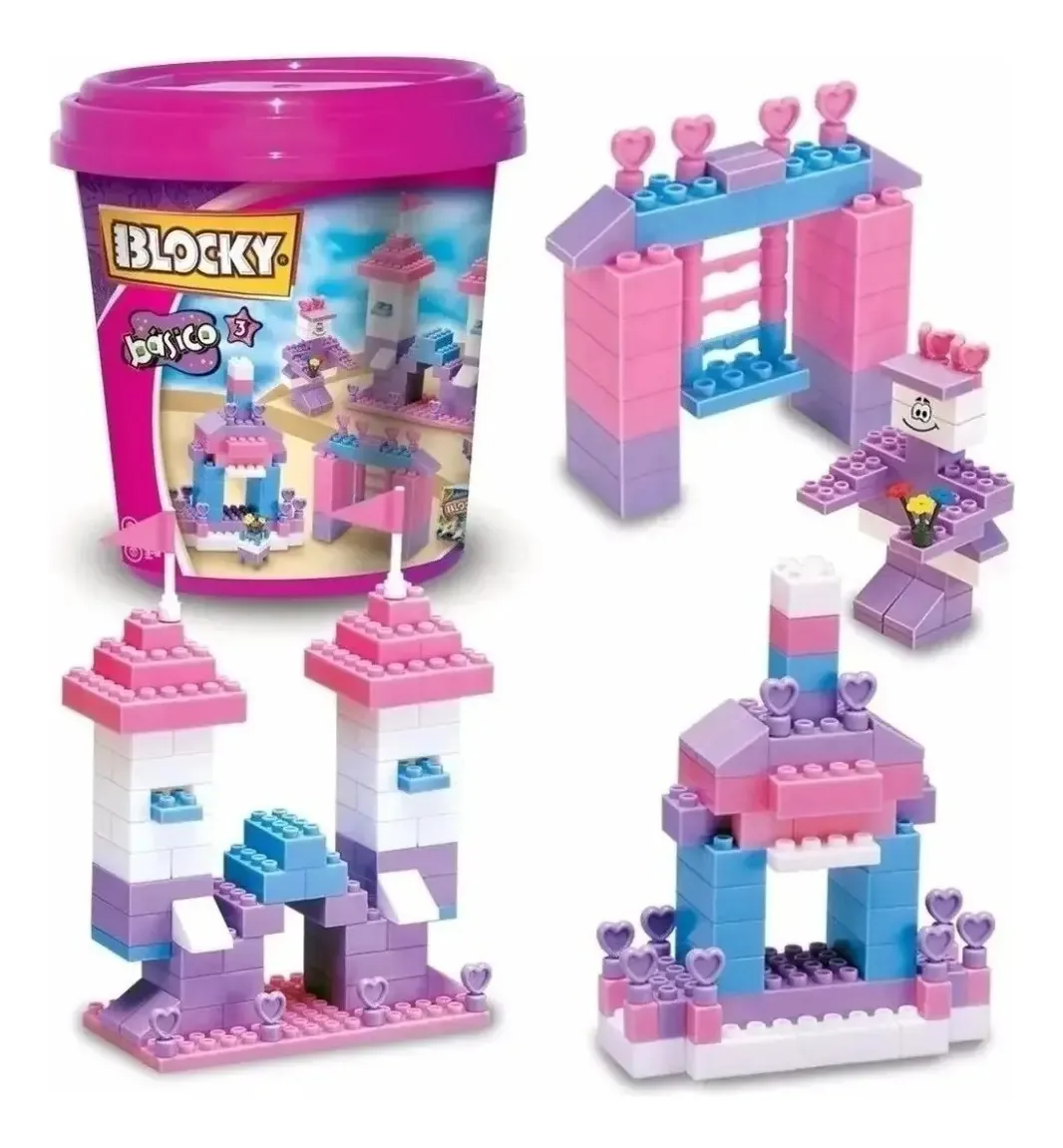 Blocky Bucket bloqueia 175 peças, 2 soquetes básicos