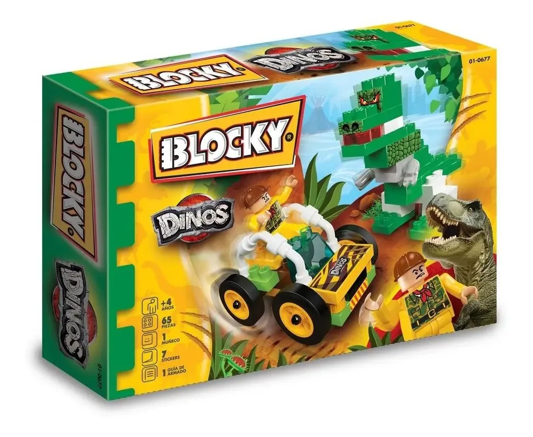 Dinossauros em blocos - 65 peças - Blocos de construção Rasti