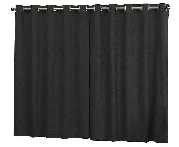 Cortina Blackout Tecido Liso Bloqueia A Luz 2,80x1,70m Preto