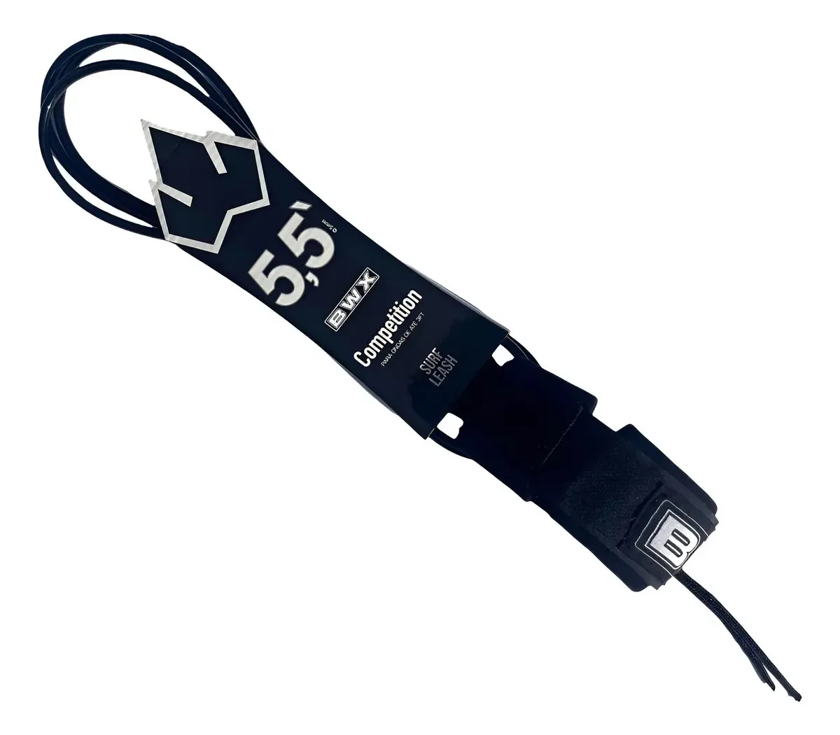 Leash Cordinha Strap Surf Banana Wax Competição 5mm 5,5 Pes Preto