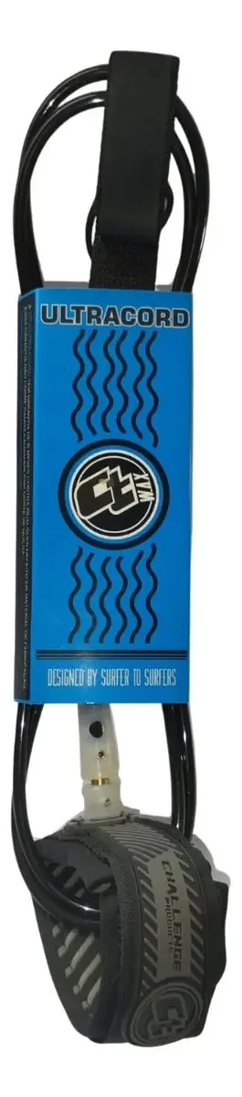 Leash Ct Cordinha Strap Chiclete Trunk Funboard 7mm 7pes Cor Preto