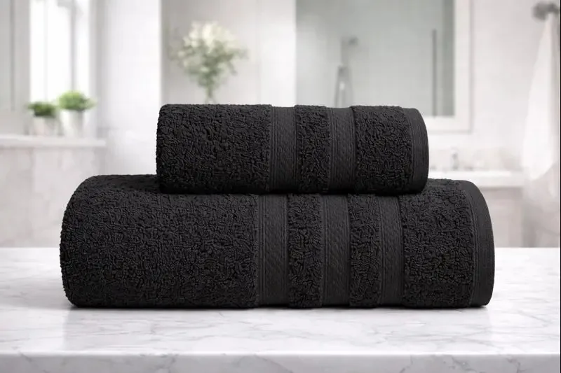 Conjunto de toalhas e toalhas de algodão Danubio Classic 400 grs 100% preto