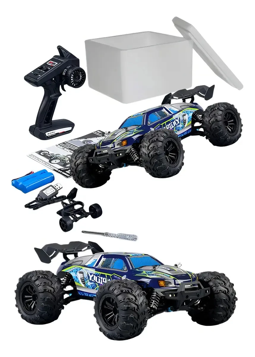 Buggy De Controle Remoto Brinquedo Alta Velocidade 50km 4x4 Cor Azul Personagem Embalagem De Isopor