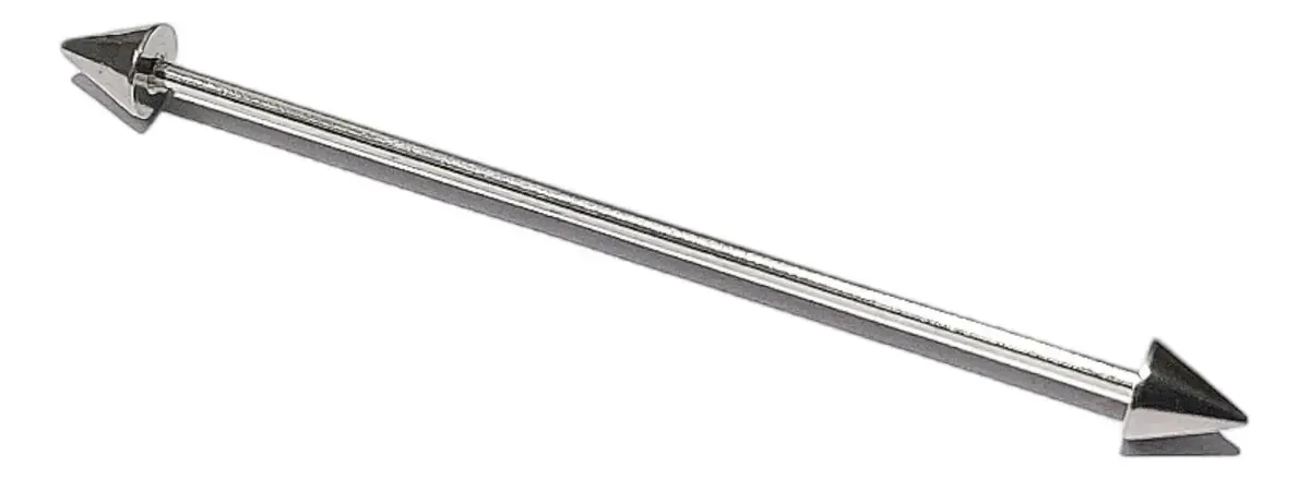Piercing Aço Transversal Spike Cartilagem Orelha
